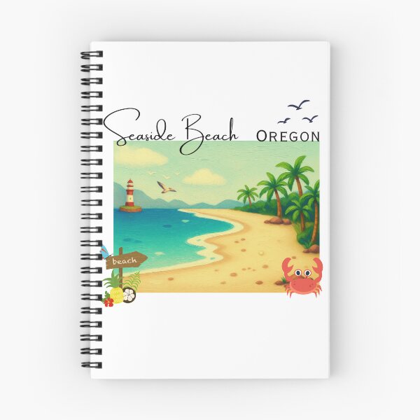 Item preview, Seaside Beach Oregon Painted Coastal Lighthouse Scenic Landscape designed and sold by DonnaRaine.