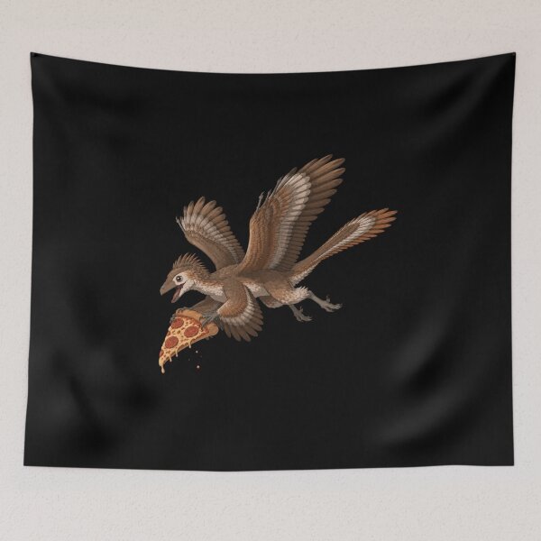 Item preview, Archaeopteryx with pizza designed and sold by Konvero.