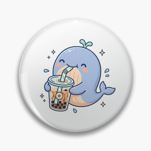 Item preview, Cute Kawaii Whale Drinking Boba Tea designed and sold by ajamzbox.