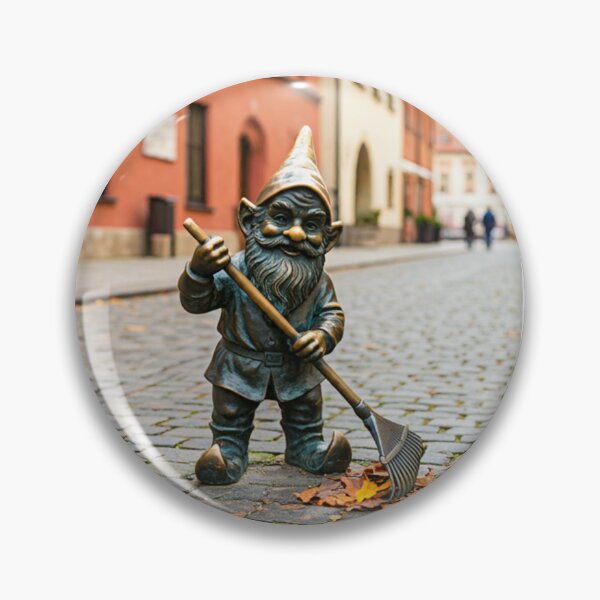 Item preview, Wroclaw Gnome Raking Leaves designed and sold by Purrfecta.