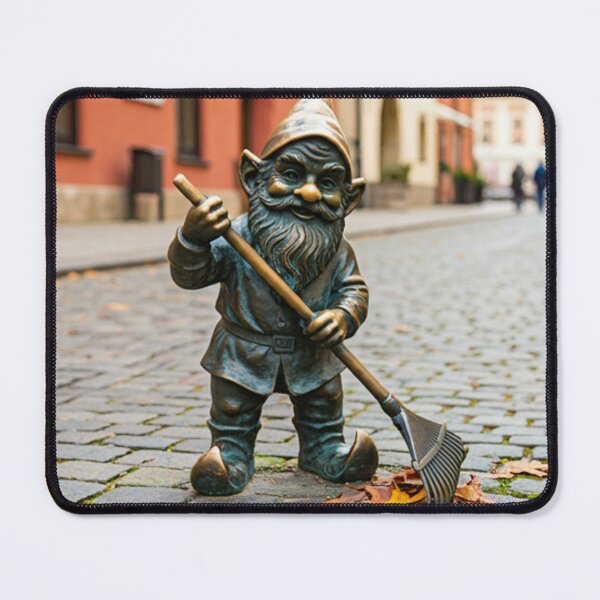 Item preview, Wroclaw Gnome Raking Leaves designed and sold by Purrfecta.
