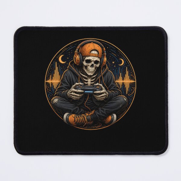 Item preview, Late-Night Skeleton Gamer designed and sold by FreshPixelArt.