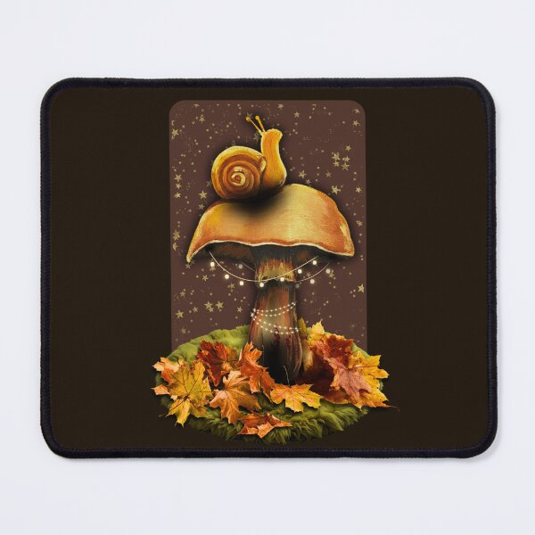 Item preview, Whimsical Autumn Mushroom & Snail with Fairy Lights designed and sold by ArtistsAtticWI.