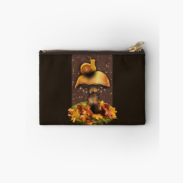 Item preview, Whimsical Autumn Mushroom & Snail with Fairy Lights designed and sold by ArtistsAtticWI.