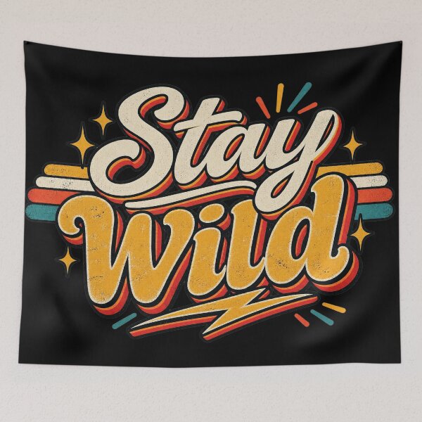 Item preview, Stay Wild Vintage Retro Typography Distressed Adventure Graphic Tee designed and sold by TM DESIGNS AND MORE.