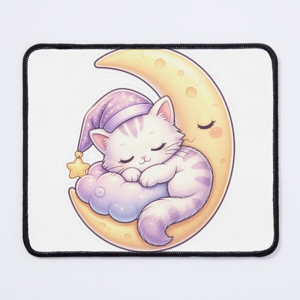 Item preview, Sleeping cat on moon designed and sold by Kitty-and-Cat.
