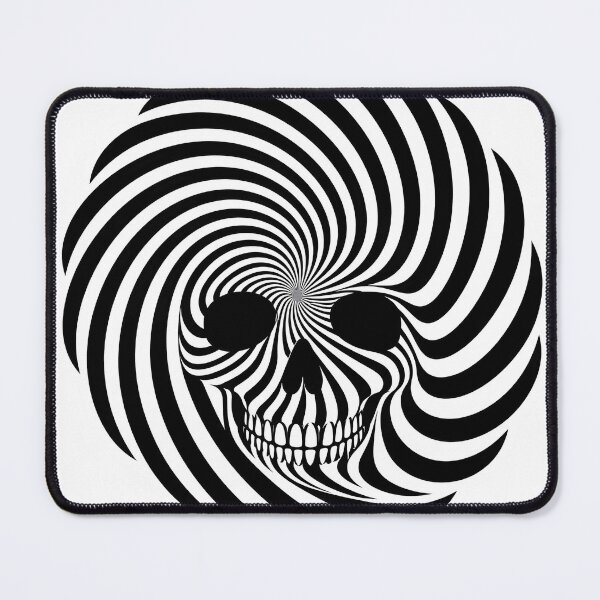Item preview, Optical Illusion Skull Spiral - Hypnotic Black and White Art designed and sold by OuSfian1.
