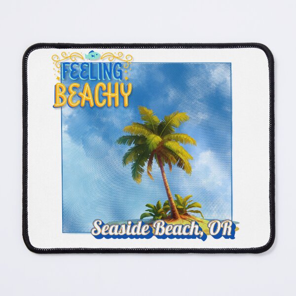 Item preview, Feeling Beachy Seaside Beach OR Retro Halftone Palm Tree Souvenir designed and sold by DonnaRaine.