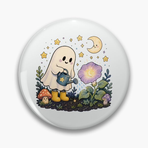 Item preview, Spooky Cute Ghost Gardening Under the Moon designed and sold by The boys.