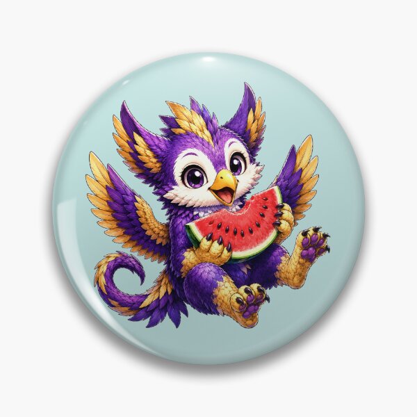 Item preview, Cute Purple Griffin Eating Watermelon designed and sold by Hatchling Hollow.