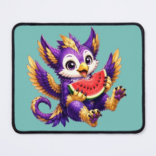 Item preview, Cute Purple Griffin Eating Watermelon designed and sold by Hatchling Hollow.
