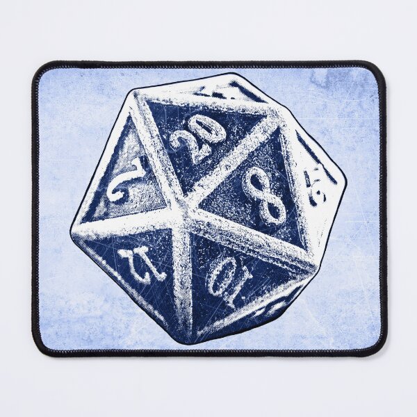 Item preview, d20 Blue Critical Hit Dark Fantasy Tabletop RPG Art designed and sold by Ghoul Enterprises.