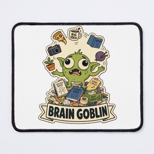 Item preview, Brain Goblin | Cute ADHD Creature Neurodivergent Doodle designed and sold by StickyGuys.
