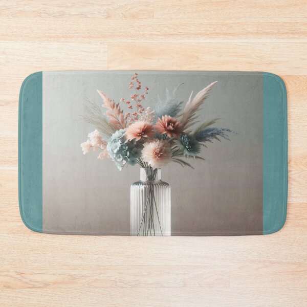 Item preview, Pastel Wildflower Bouquet in Glass Vase, Soft Minimalist Floral Still Life designed and sold by NarjaShop.