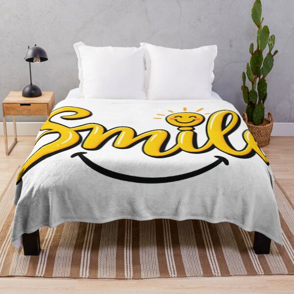 Item preview, Smile Happy Face Yellow Positive Vibes Retro Typography Graphic Tee designed and sold by TM DESIGNS AND MORE.