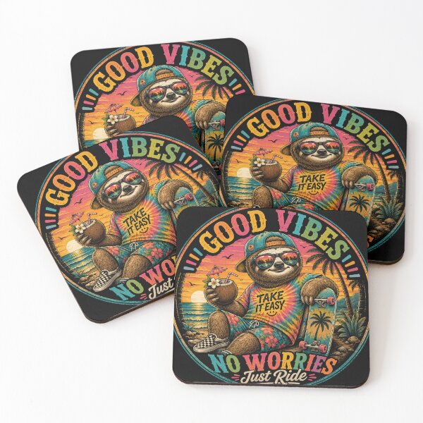 Item preview, Good Vibes No Worries – Chill Sloth Skateboard designed and sold by Molli98.