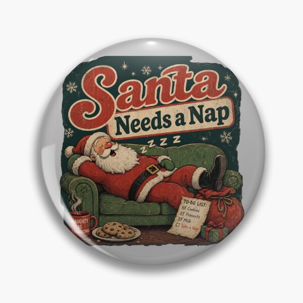 Item preview, Santa Needs A Nap Funny Sleeping Santa Vintage Christmas designed and sold by Clean Print Goods.