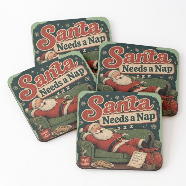 Item preview, Santa Needs A Nap Funny Sleeping Santa Vintage Christmas designed and sold by Clean Print Goods.