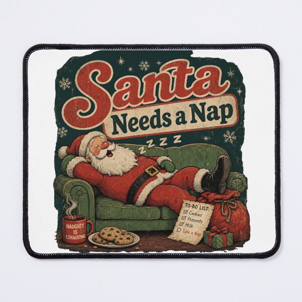 Item preview, Santa Needs A Nap Funny Sleeping Santa Vintage Christmas designed and sold by Clean Print Goods.