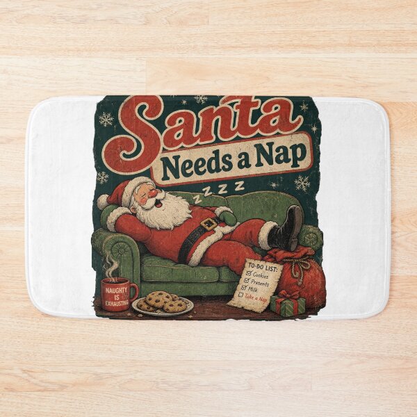 Item preview, Santa Needs A Nap Funny Sleeping Santa Vintage Christmas designed and sold by Clean Print Goods.