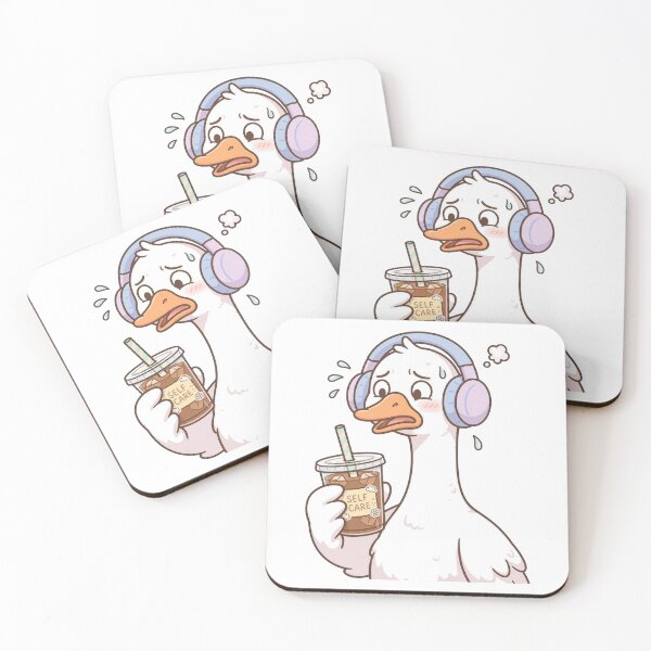 Item preview, Self Care Anxious Goose Iced Coffee designed and sold by puzzell.