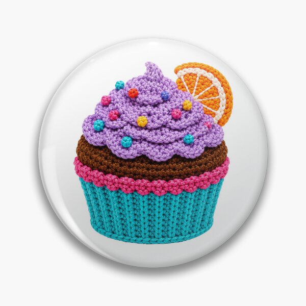 Item preview, Crochet-Style Orange Garnish Cupcake Print Shapes Mania designed and sold by Shapes-Mania.