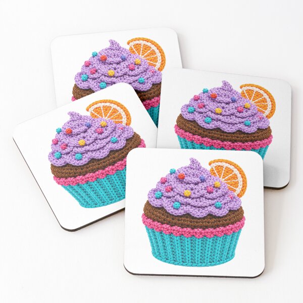 Item preview, Crochet-Style Orange Garnish Cupcake Print Shapes Mania designed and sold by Shapes-Mania.
