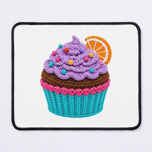 Item preview, Crochet-Style Orange Garnish Cupcake Print Shapes Mania designed and sold by Shapes-Mania.