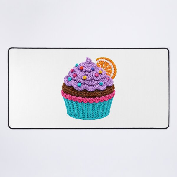 Item preview, Crochet-Style Orange Garnish Cupcake Print Shapes Mania designed and sold by Shapes-Mania.