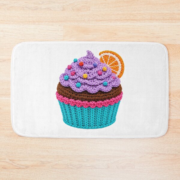 Item preview, Crochet-Style Orange Garnish Cupcake Print Shapes Mania designed and sold by Shapes-Mania.