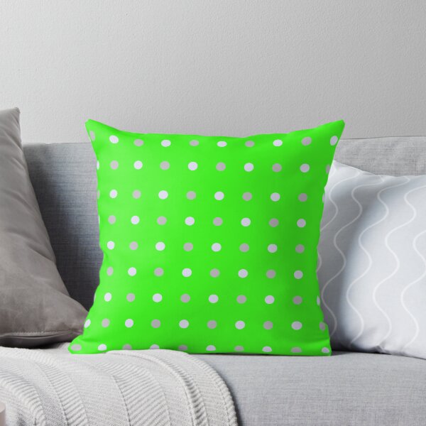Item preview, Minimalist Gray Dots on Vibrant Green Grid Background designed and sold by BriSher.