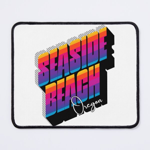 Item preview, Seaside Beach Oregon Retro Rainbow 3D Bold Typography Design designed and sold by DonnaRaine.