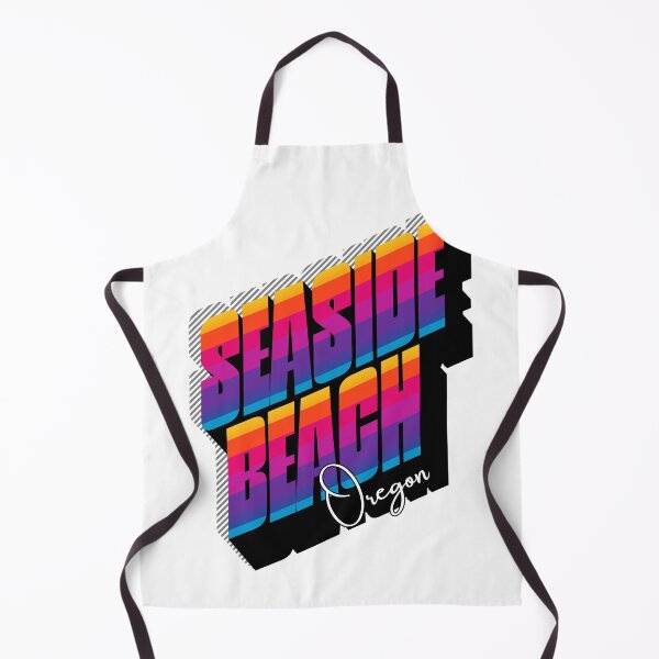 Item preview, Seaside Beach Oregon Retro Rainbow 3D Bold Typography Design designed and sold by DonnaRaine.