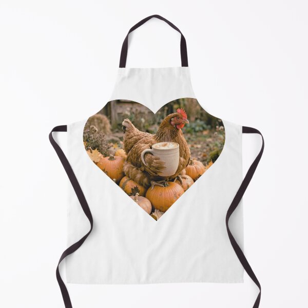 Item preview, Cute Chicken Holding Coffee - Fall Pumpkin Spice Latte Heart Farmcore designed and sold by Neurospicy Trolls.