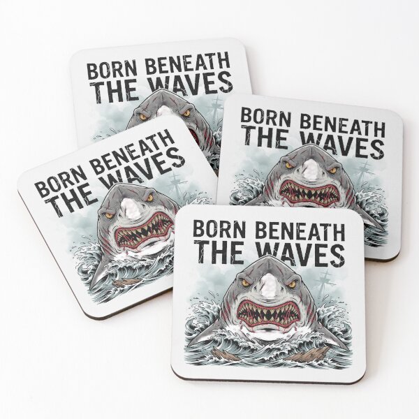 Item preview, Born Beneath The Waves Great White Shark Deathcore Graphic designed and sold by Enea Kelo.