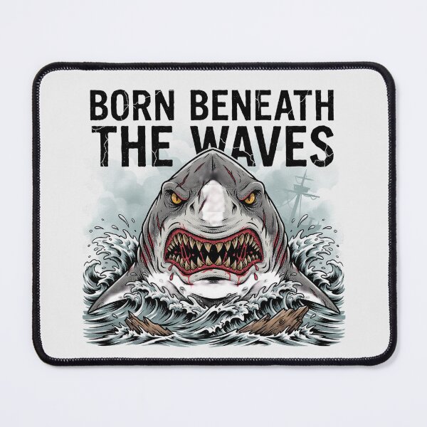 Item preview, Born Beneath The Waves Great White Shark Deathcore Graphic designed and sold by Enea Kelo.