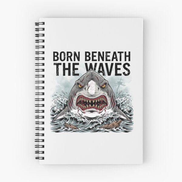 Item preview, Born Beneath The Waves Great White Shark Deathcore Graphic designed and sold by Enea Kelo.