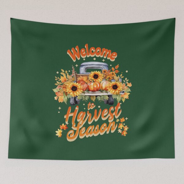 Item preview, Vintage Truck Fall Harvest Sunflowers and Pumpkins designed and sold by Sachie's Studio.