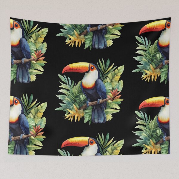 Item preview, Toucan Perched in Lush Foliage designed and sold by virdeiz.