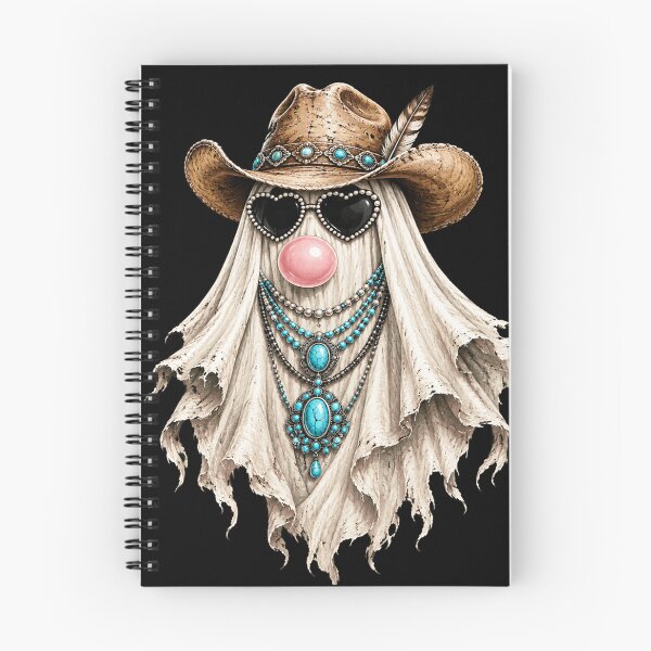 Item preview, Western Cowgirl Ghost with Cowboy Hat, Turquoise Jewelry, Heart Sunglasses & Bubblegum designed and sold by 76Valeria.