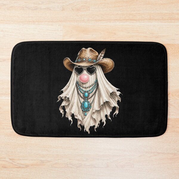 Item preview, Western Cowgirl Ghost with Cowboy Hat, Turquoise Jewelry, Heart Sunglasses & Bubblegum designed and sold by 76Valeria.