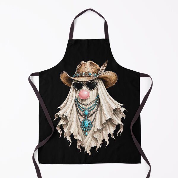 Item preview, Western Cowgirl Ghost with Cowboy Hat, Turquoise Jewelry, Heart Sunglasses & Bubblegum designed and sold by 76Valeria.