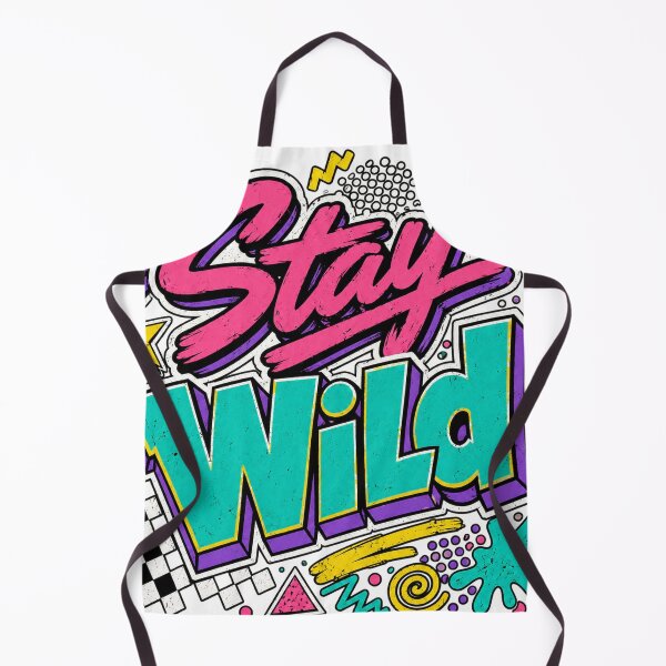 Item preview, Stay Wild 90s Retro Memphis Graffiti Neon Typography Graphic Tee designed and sold by TM DESIGNS AND MORE.
