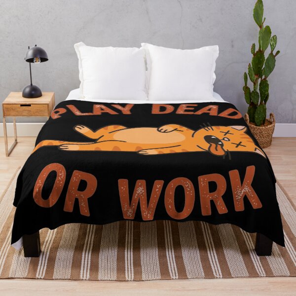 Item preview, Play Dead Or Work Funny Lazy Orange Cat designed and sold by chriswo-design.
