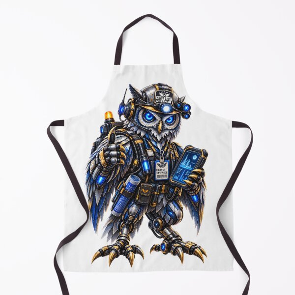 Item preview, Steel Owl Night Shift Supervisor – Mechanical Owl Industrial Worker designed and sold by SteelCoat Studio.