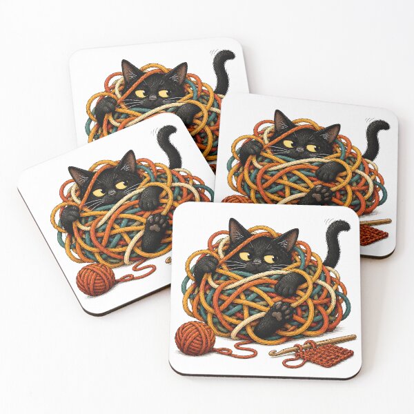 Item preview, Crochet Cat – Tangled in Yarn designed and sold by Digital Culture Studio.