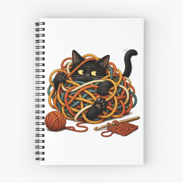 Item preview, Crochet Cat – Tangled in Yarn designed and sold by Digital Culture Studio.