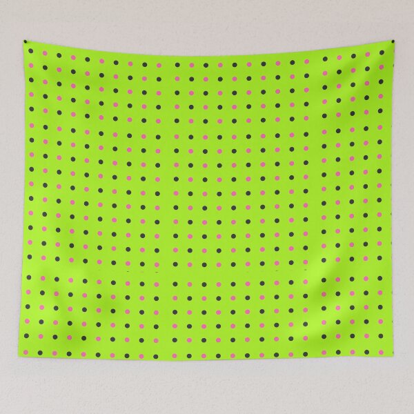 Item preview, Retro Neon Grid with Pink and Black Dots designed and sold by BriSher.