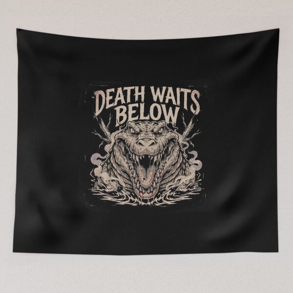 Item preview, Crocodile Death Waits Below Alligator Swamp Graphic designed and sold by Enea Kelo.