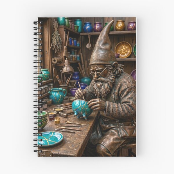 Item preview, Wroclaw Gnome Making Kintsugi Pottery designed and sold by Purrfecta.